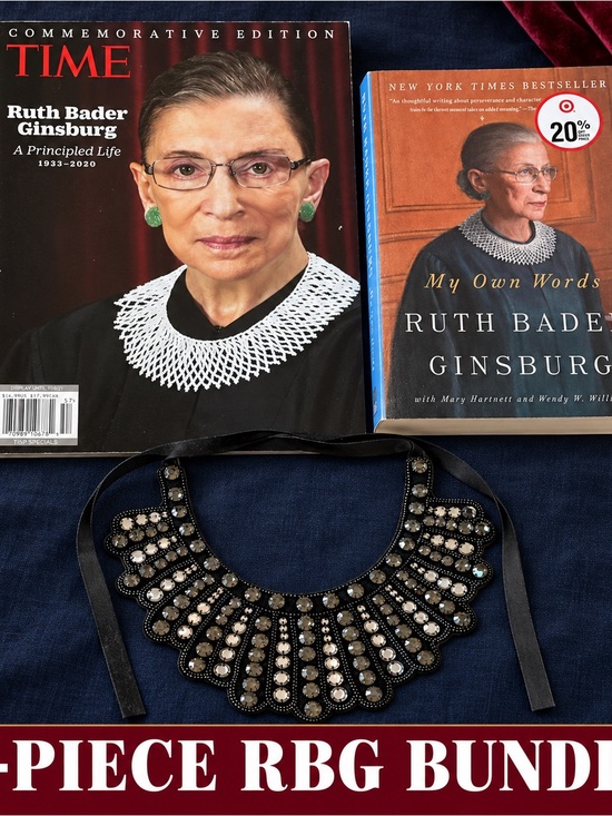 Jewelry - RBG Jeweled Dissent Collar Necklace, Book & TIME Magazine Bundle